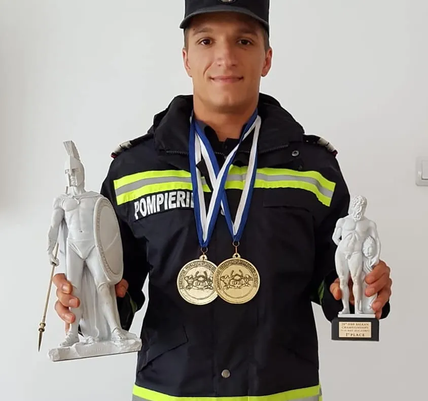 Pompierul Ionuț Lepădatu de la ISU Drobeta a cucerit titlul de campion balcanic absolut