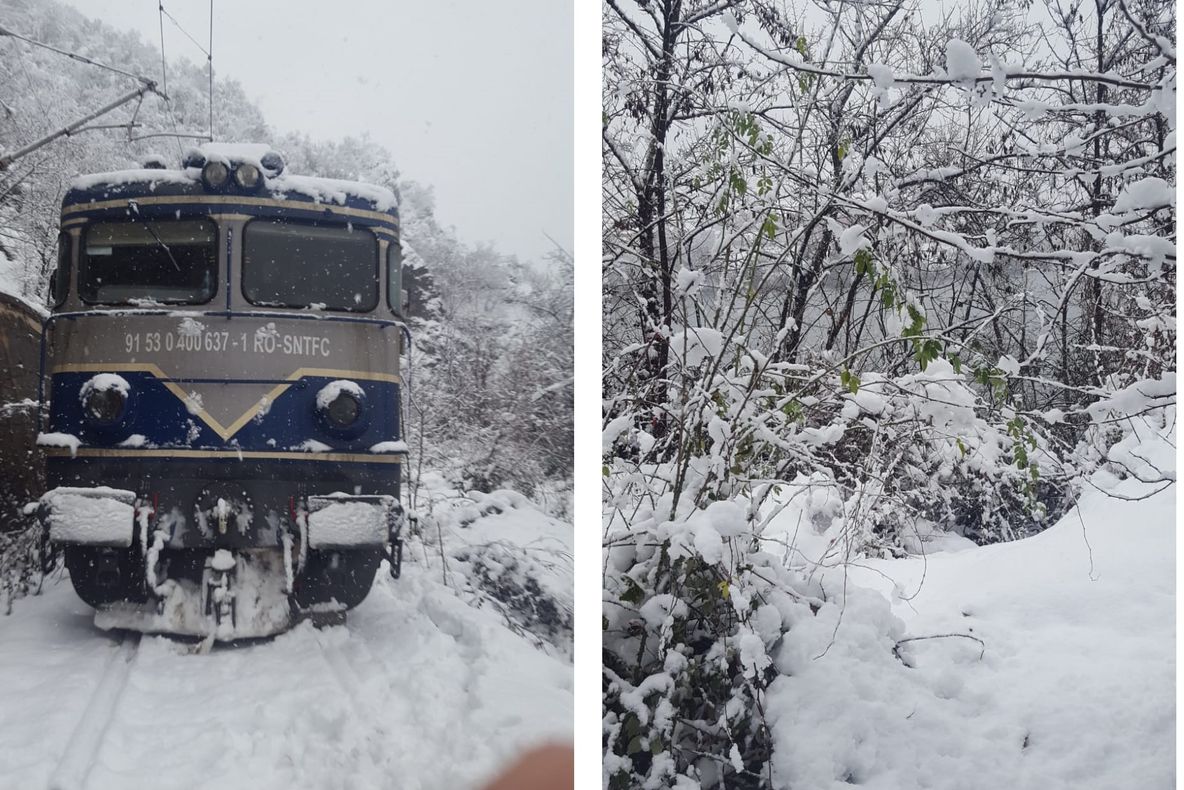 Probleme pe calea ferată din cauza vremii: două trenuri au fost blocate între Craiova și Turnu Severin