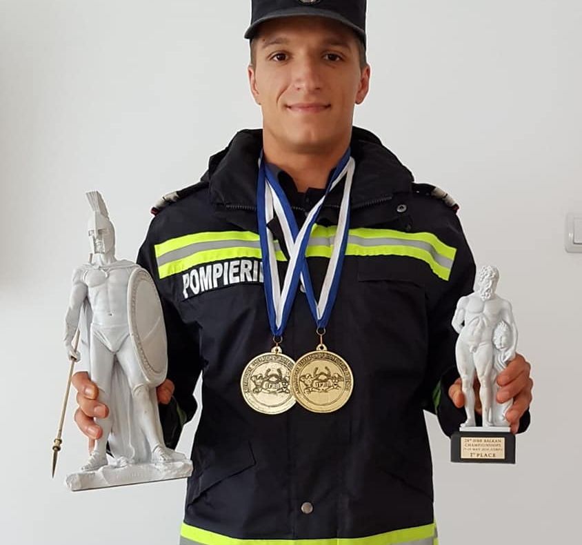 Pompierul Ionuț Lepădatu de la ISU Drobeta a cucerit titlul de campion balcanic absolut