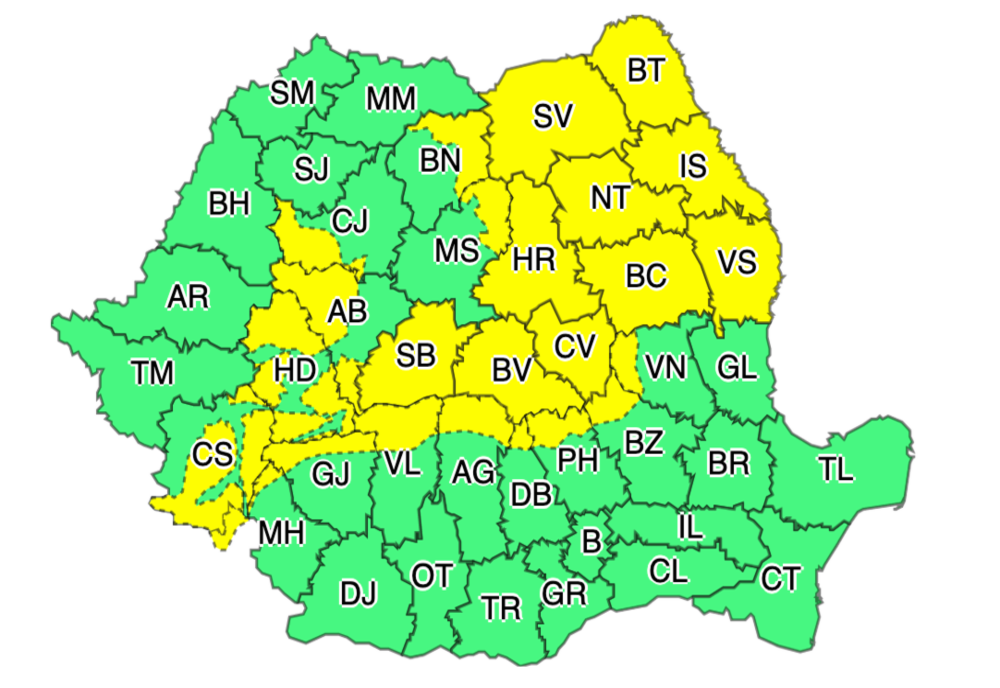 Alertă ANM de vreme severă în toată țara! România, lovită de frig, ninsori şi ploi