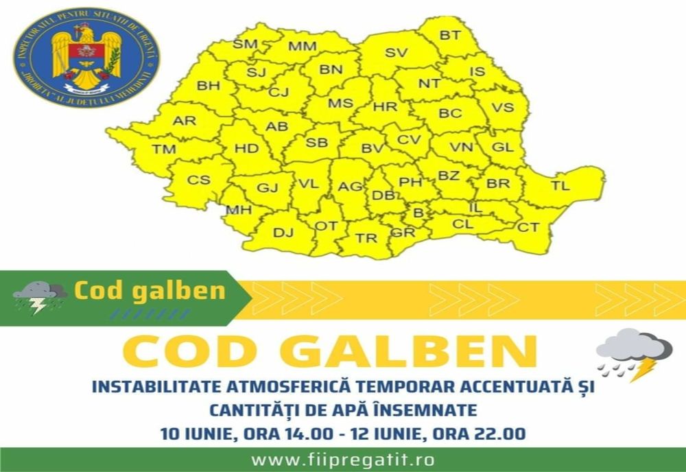 Județul Mehedinți se află sub incidența Codului Galben. Ce măsuri li se recomandă cetățenilor