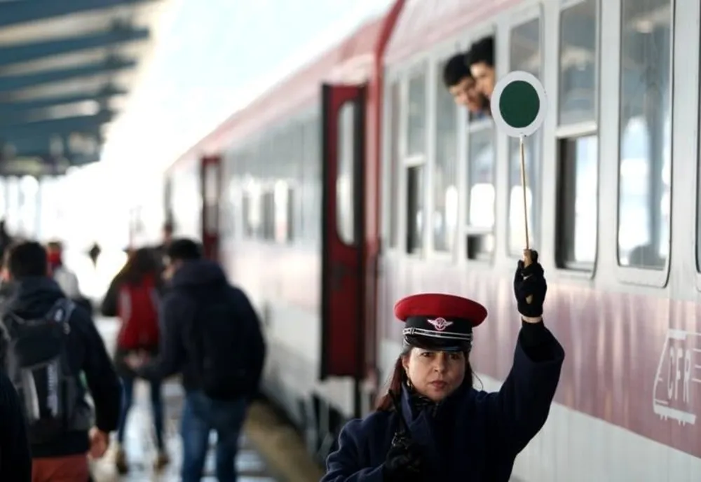 Tren privat de marfa oprit