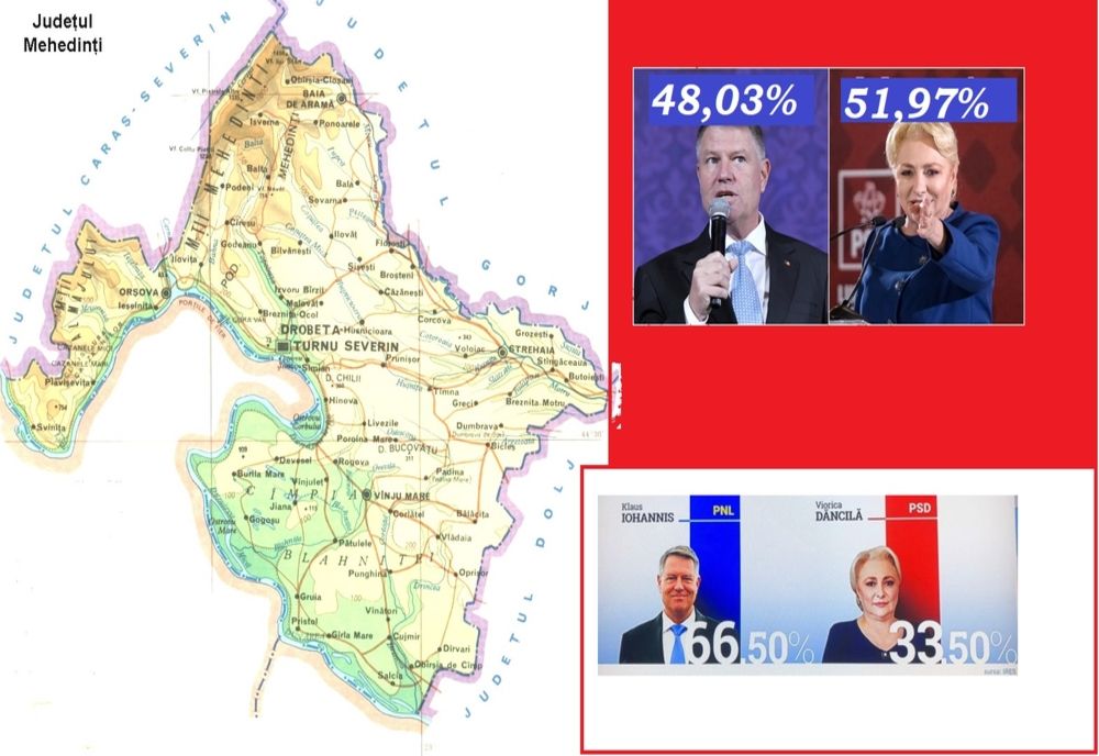 MEHEDINȚIUL RĂMÂNE ROȘU: REZULTATE FINALE; DĂNCILĂ - 52 LA SUTĂ, IOHANNIS 48 LA SUTĂ
