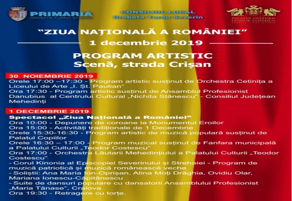 Moment artistic extraordinar susţinut pe 1 Decembrie de Corul "Kinonia" şi Orchestra "Lăutarii Mehedinţiului"