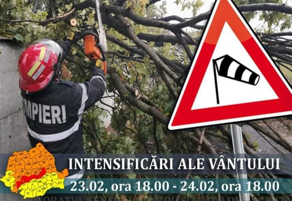 Nordul Mehedințiului sub Cod Roșu de vânt puternic