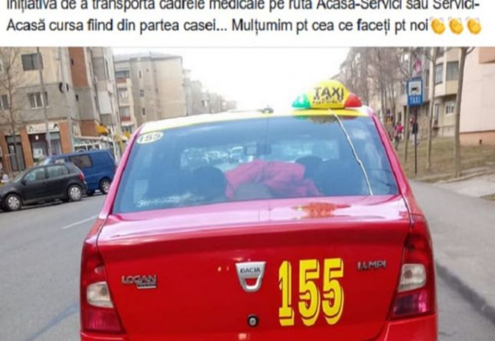 Gestul solidar al unor taximetrişti  în lupta împotriva COVID-19