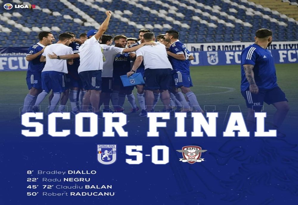 Universitatea Craiova a câștigat meciul la Turnu Severin