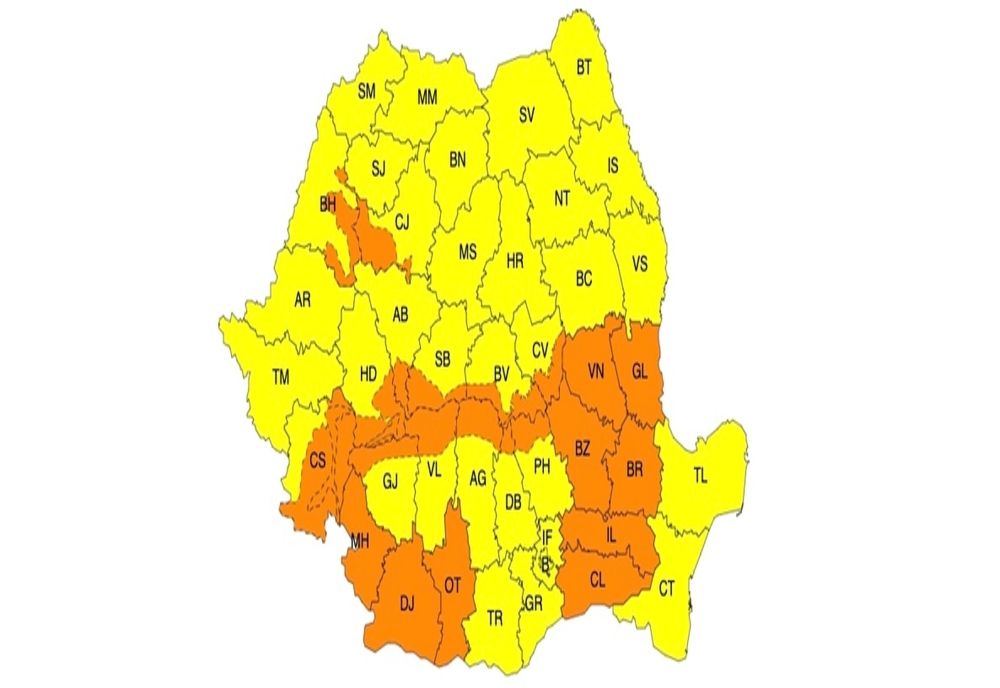 ANM: COD PORTOCALIU DE NINSORI PUTERNICE ȘI VISCOL, COD GALBEN DE VIJELII