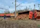 Trafic feroviar blocat. Vagoane răsturnate