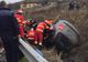 Accident pe DN6, cu o maşină răsturnată în afara părţii carosabile